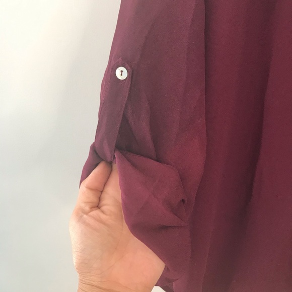Fervour Modcloth Burgundy Portofino Shirt L - Picture 4 of 6
